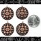 Antiqued Copper Plated Brass Faux Compass Charms with Rings - Set of Four - C-C68